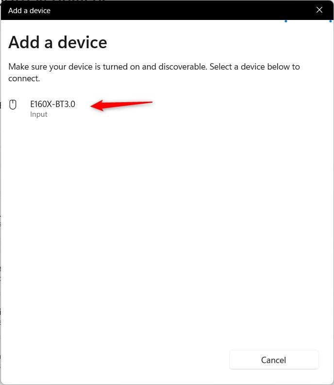 Windows 11 Add a device window highlighting Bluetooth mouse. 
