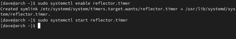 Enabling and starting the Reflector timer