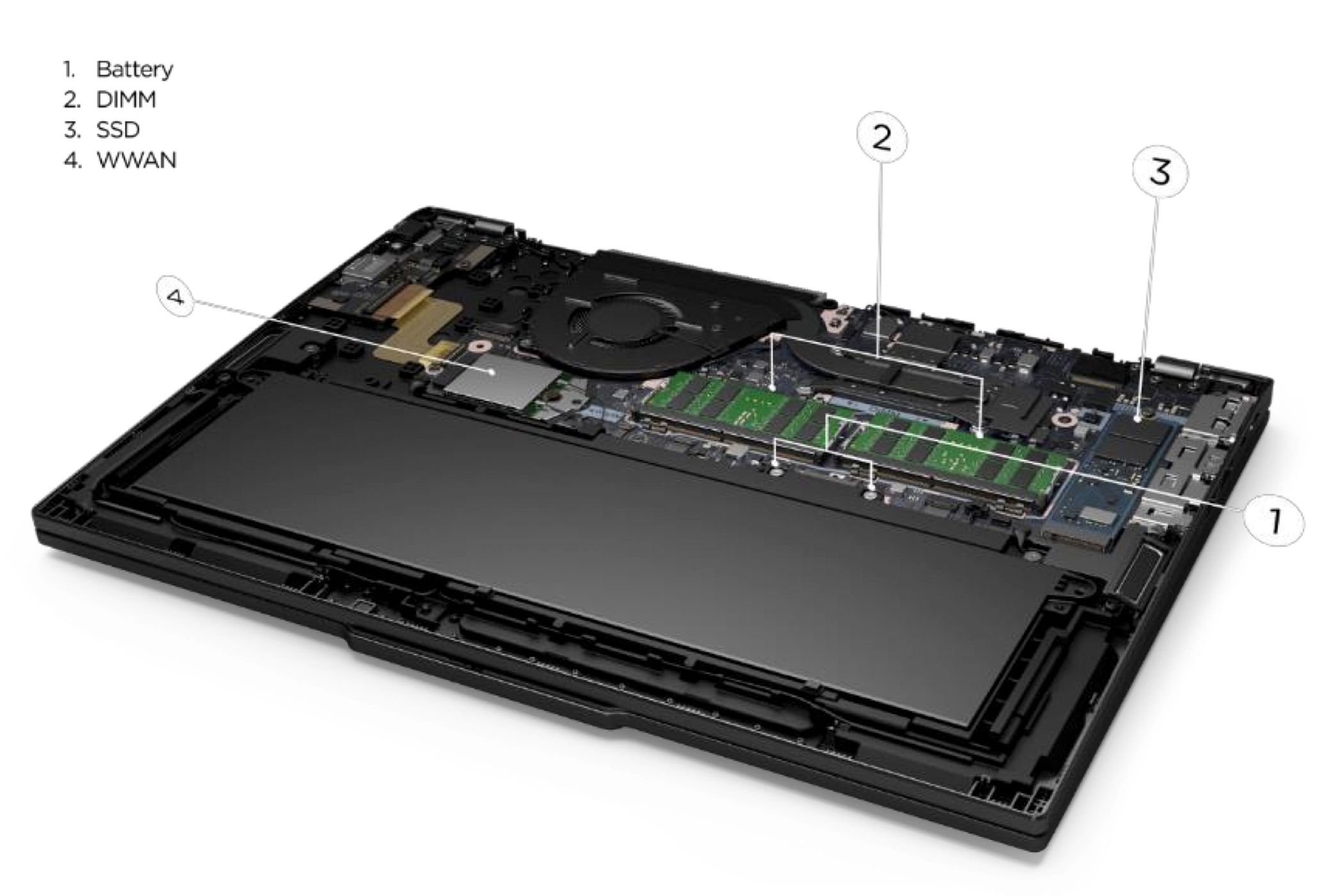A diagram of the Lenovo ThinkPad T14 Gen 5's internals.