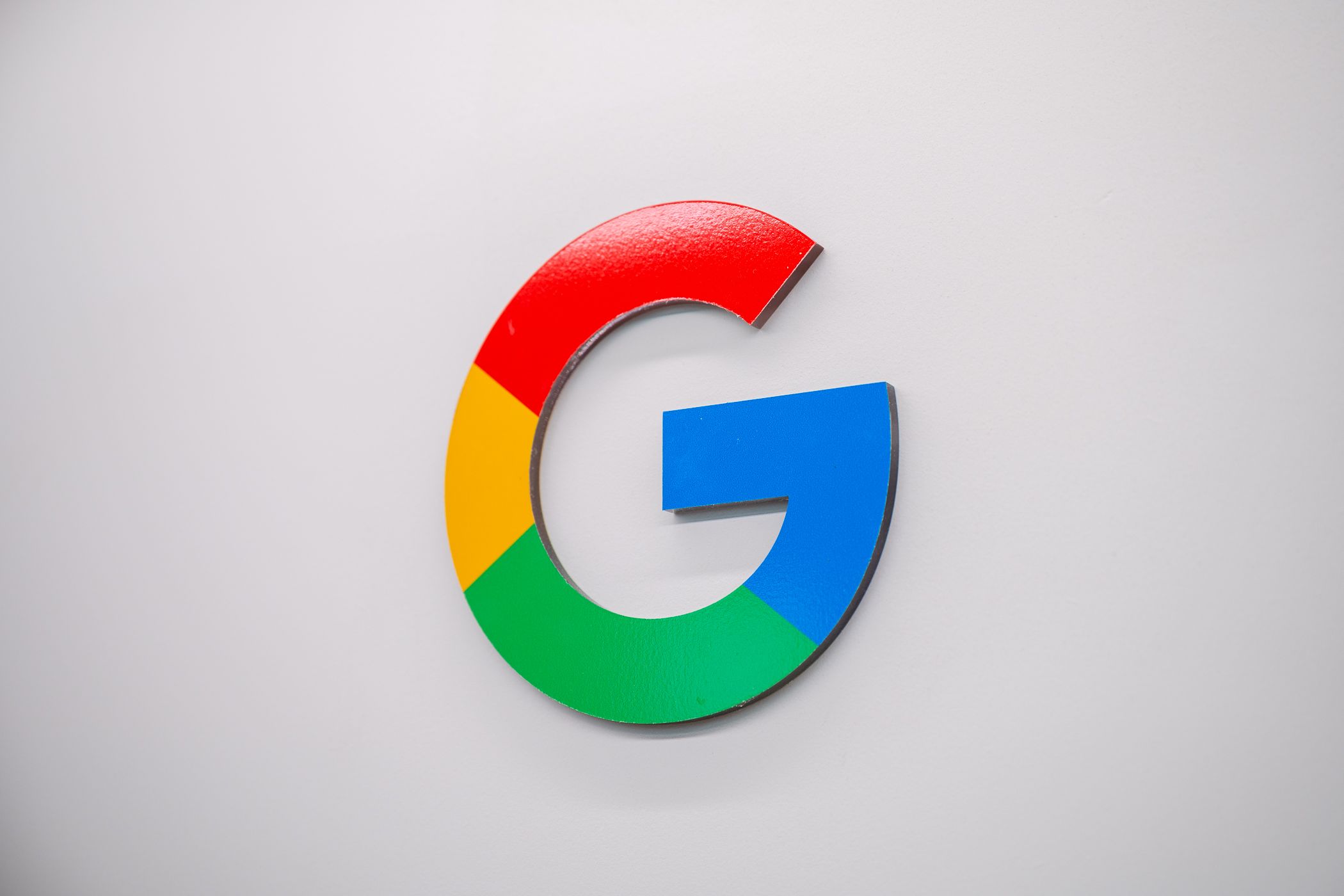 The Google logo on a wall.
