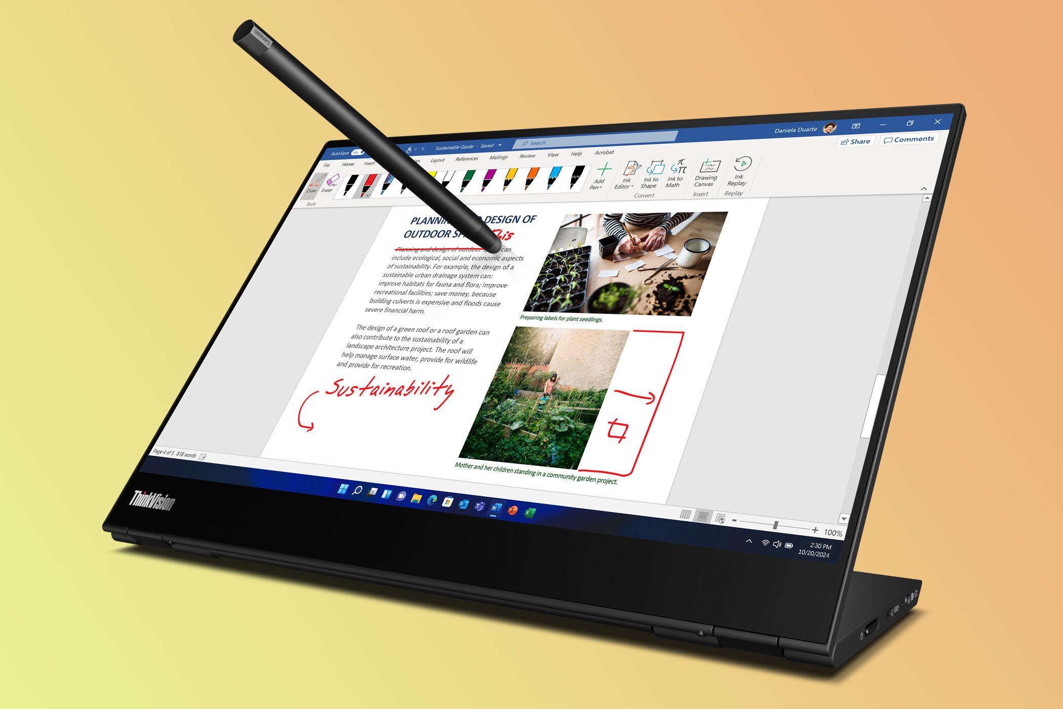 Lenovo's New Portable Monitor Has USB-C and Touch Support
