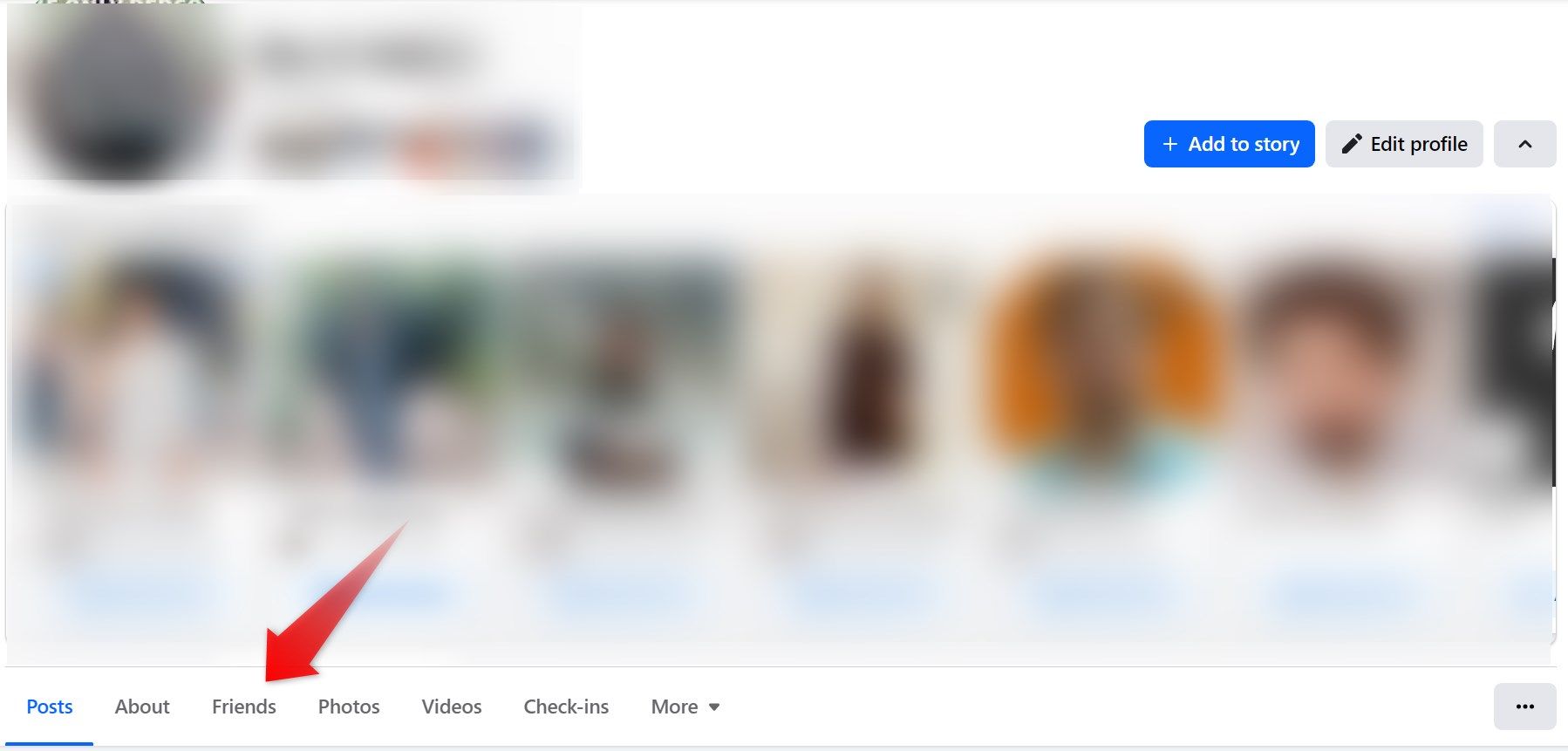 Opening the friends list on the Facebook website.