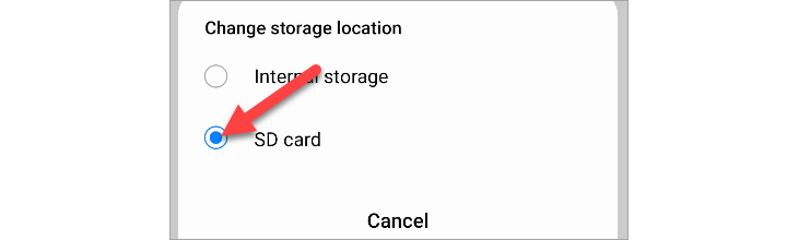 Change to SD card.