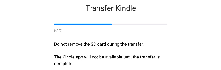 App transferring to SD card.