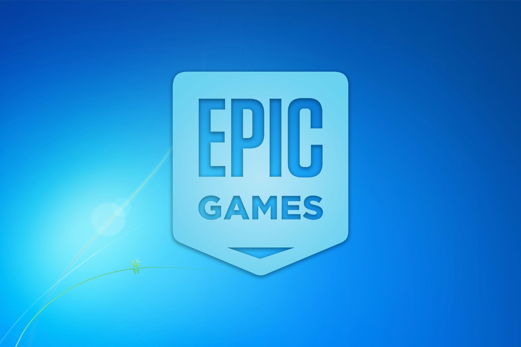 The Epic Games logo over the default Windows 7 background.