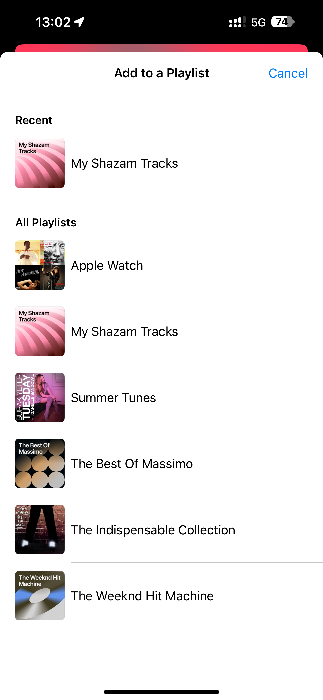 Music Recognition on iPhone adding the recognized song to a playlist.