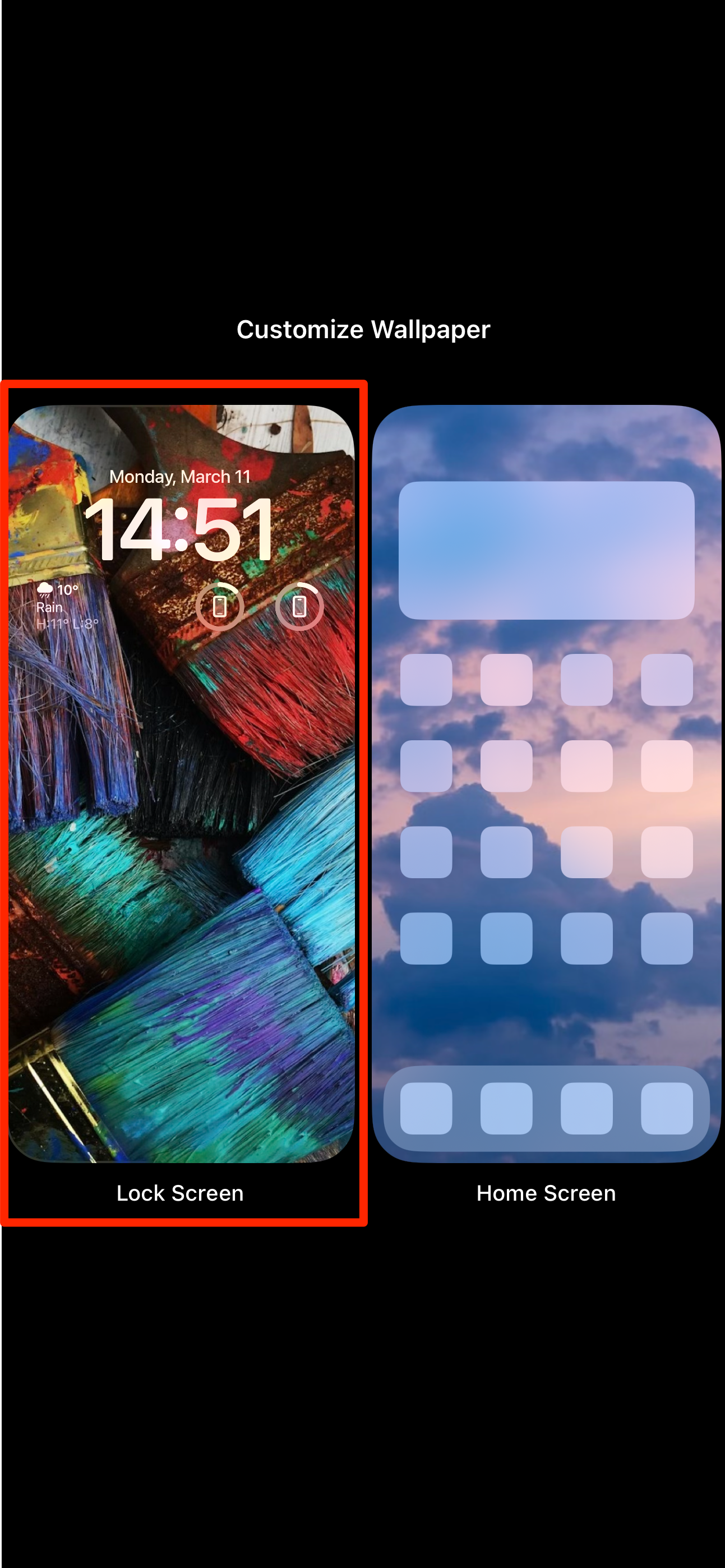 Editing iPhone's Lock Screen.