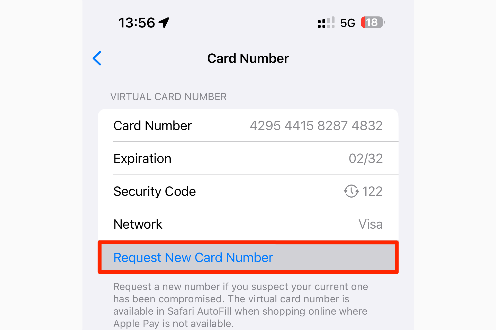 Request a new Apple Cash card number in the Wallet app on iPhone