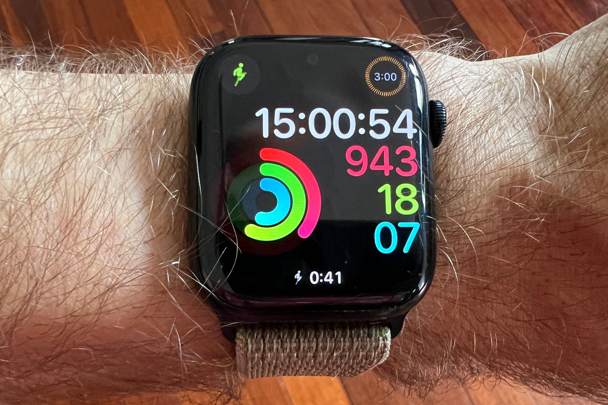 Apple Watch Series 8 showing the 'Activity' watch face.