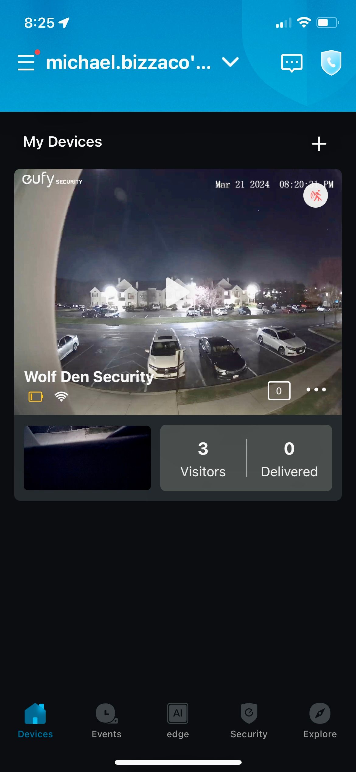 The Devices screen in the eufy Security app