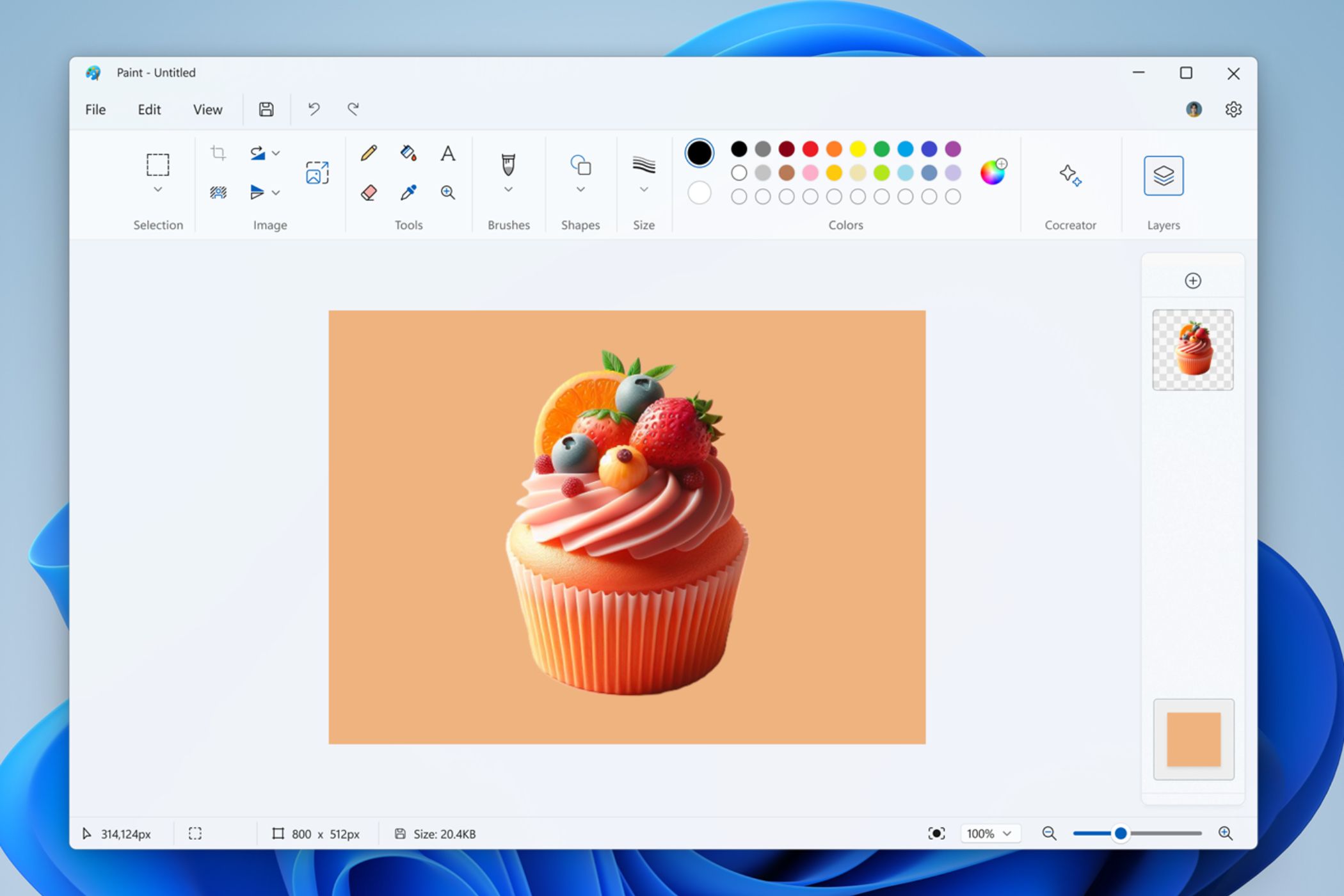 New layers option in Microsoft Paint