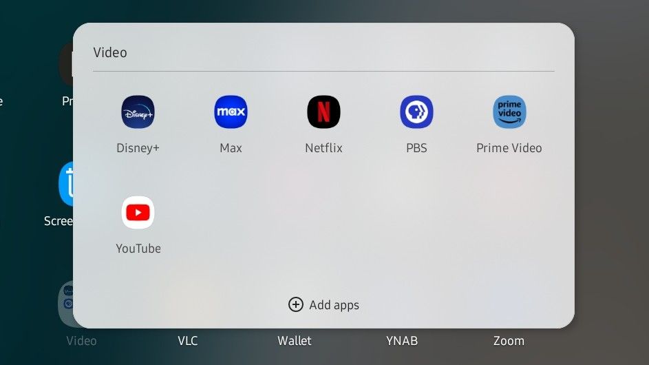 Apps in a folder in the app drawer