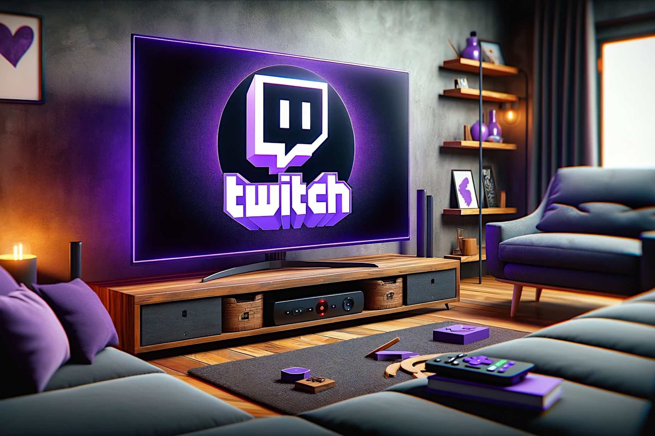 Twitch logo on Roku TV.