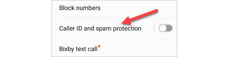 Select Caller ID and Spam Protection.