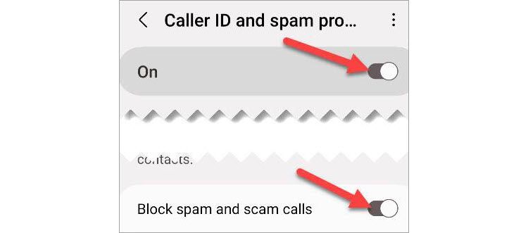 Toggle on Block Spam and Scam Calls.