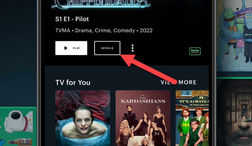 Hulu details button.