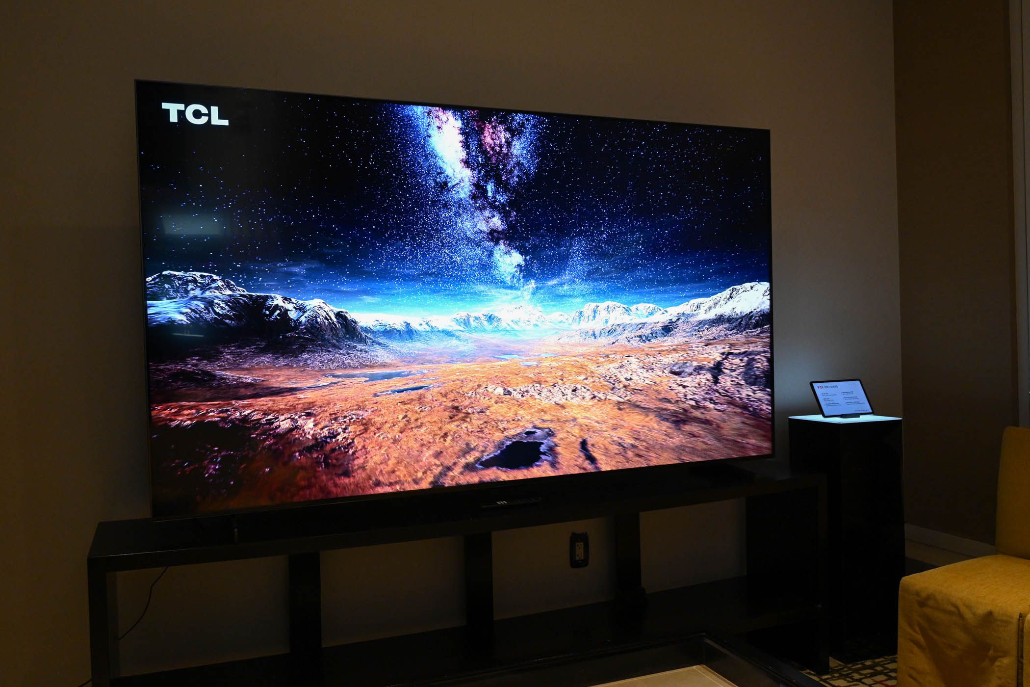 TCL QM7 Series TV on display at CES 2024.