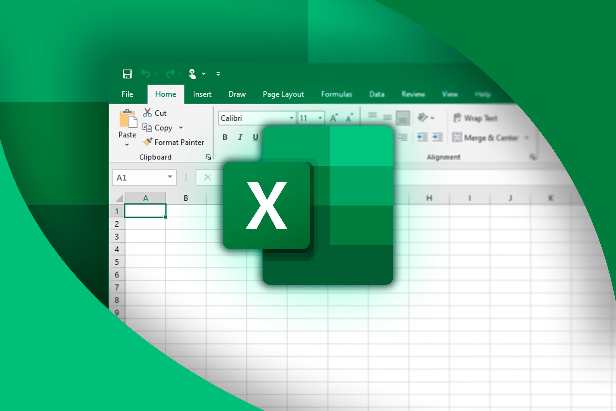An Excel spreadsheet in the background with the Excel logo in front. 