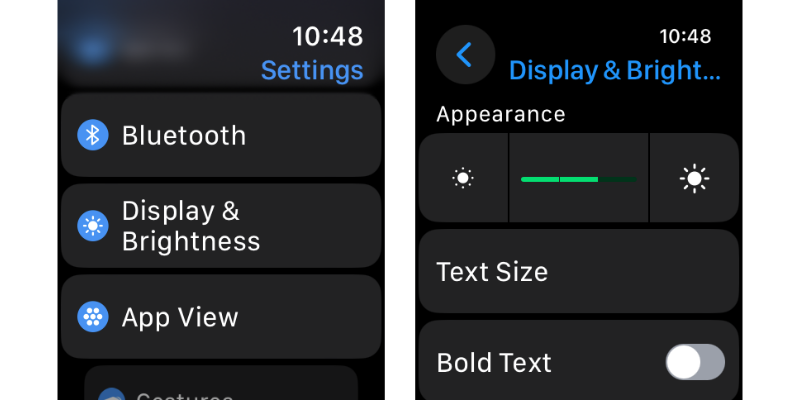 Adjust brightness on Apple Watch.