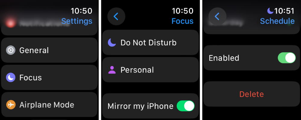 Do Not Disturb on Apple Watch.
