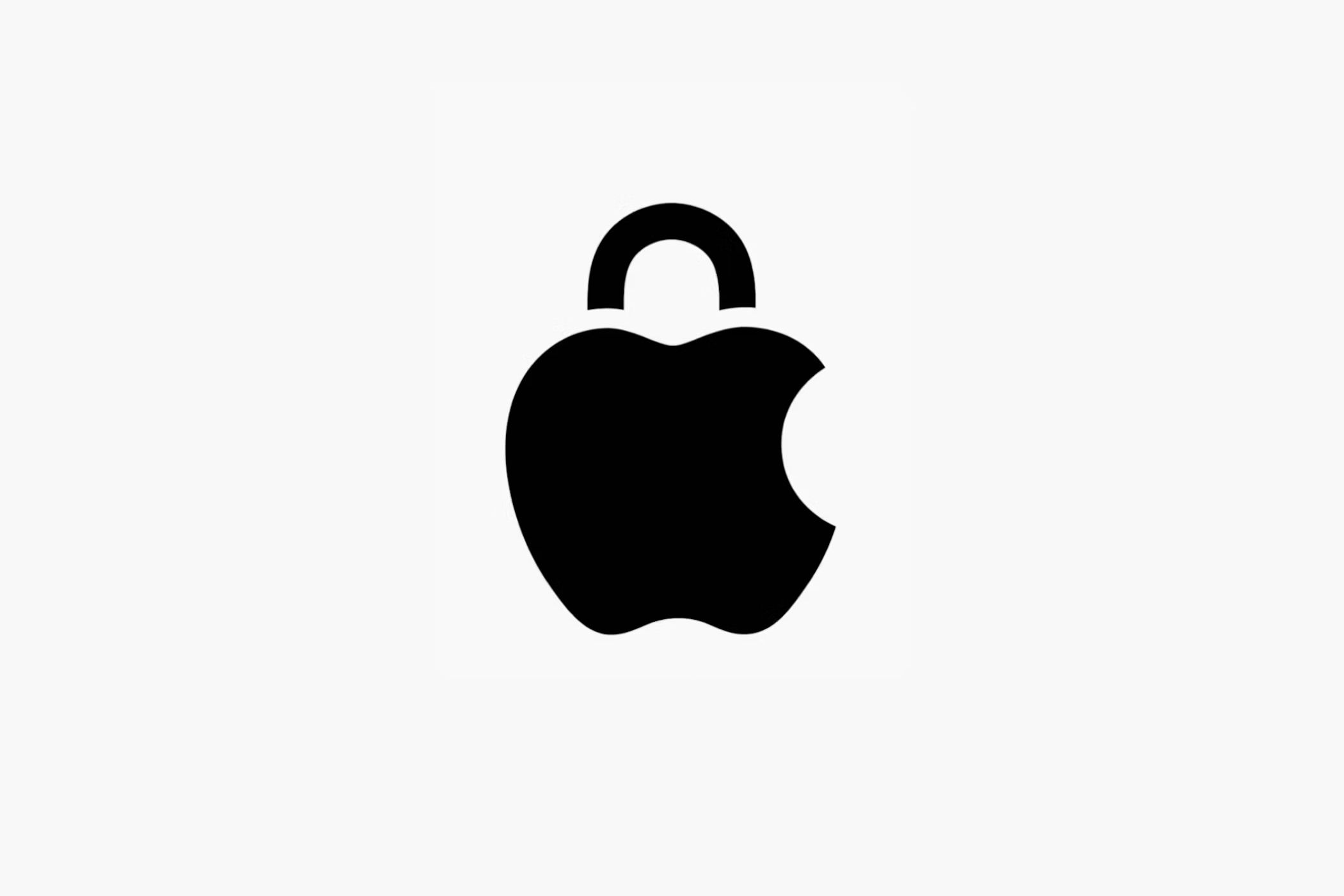 Apple logo with a padlock.