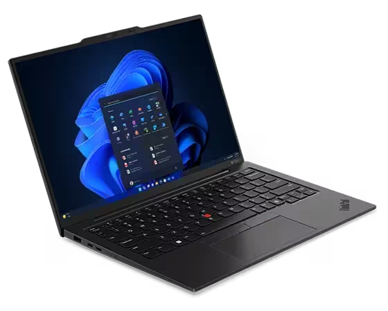 The Lenovo ThinkPad X1 Carbon Gen 12 laptop open to the desktop.