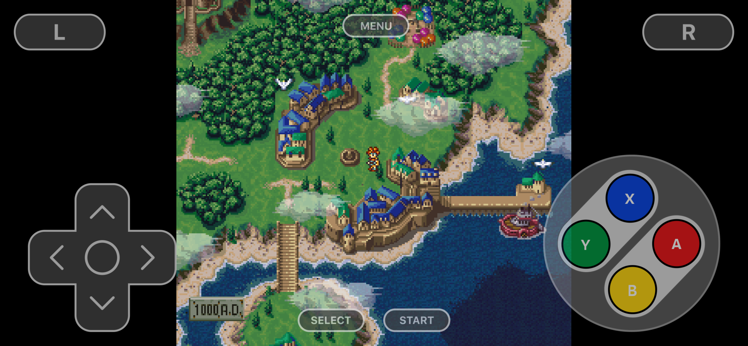 SNES classic RPG Chrono Trigger running on Delta for iPhone.