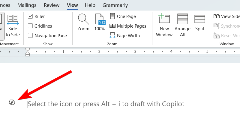 The Copilot icon in Microsoft Word.