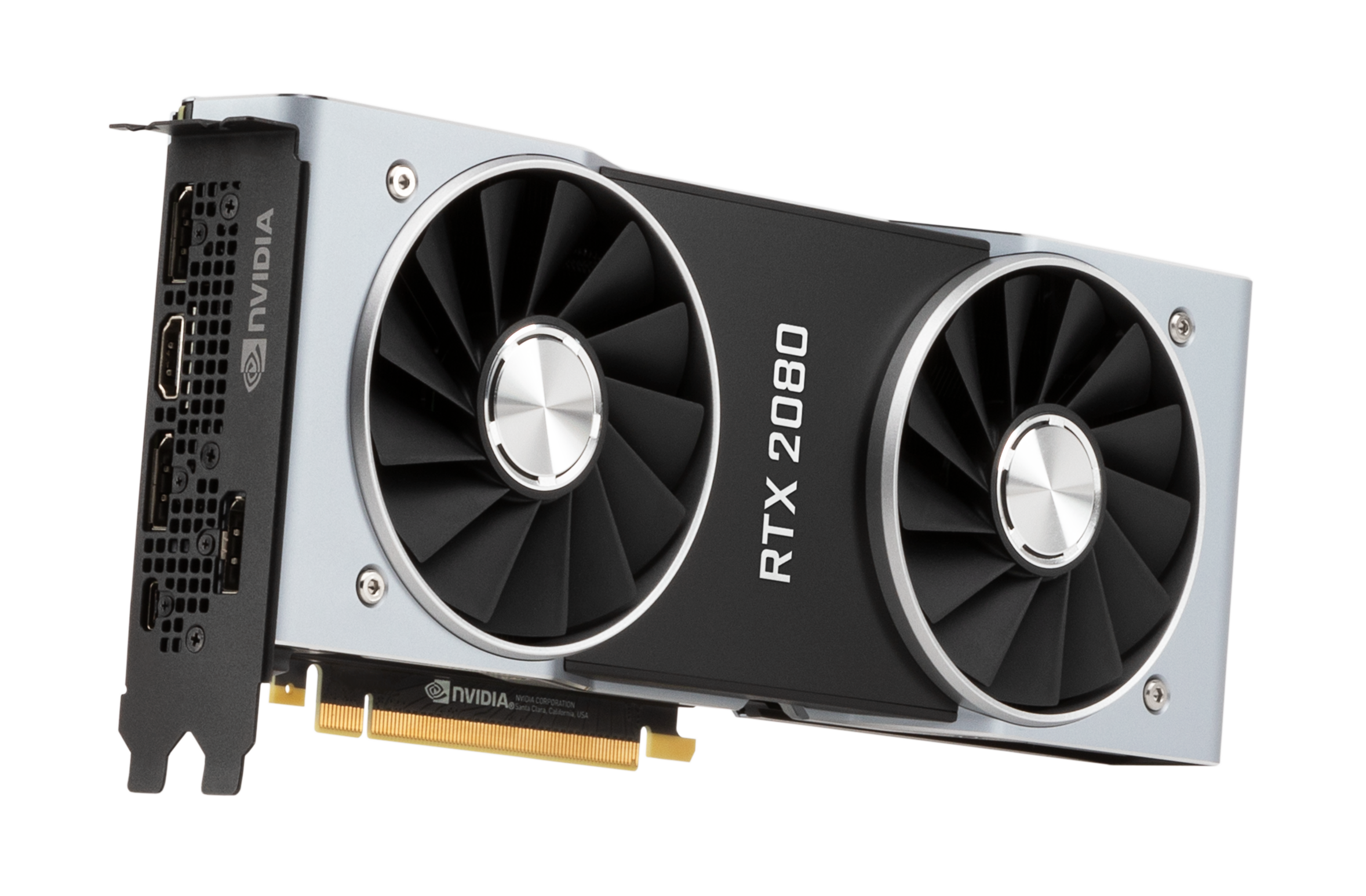 The Founders Edition RTX 2080 graphics card.
