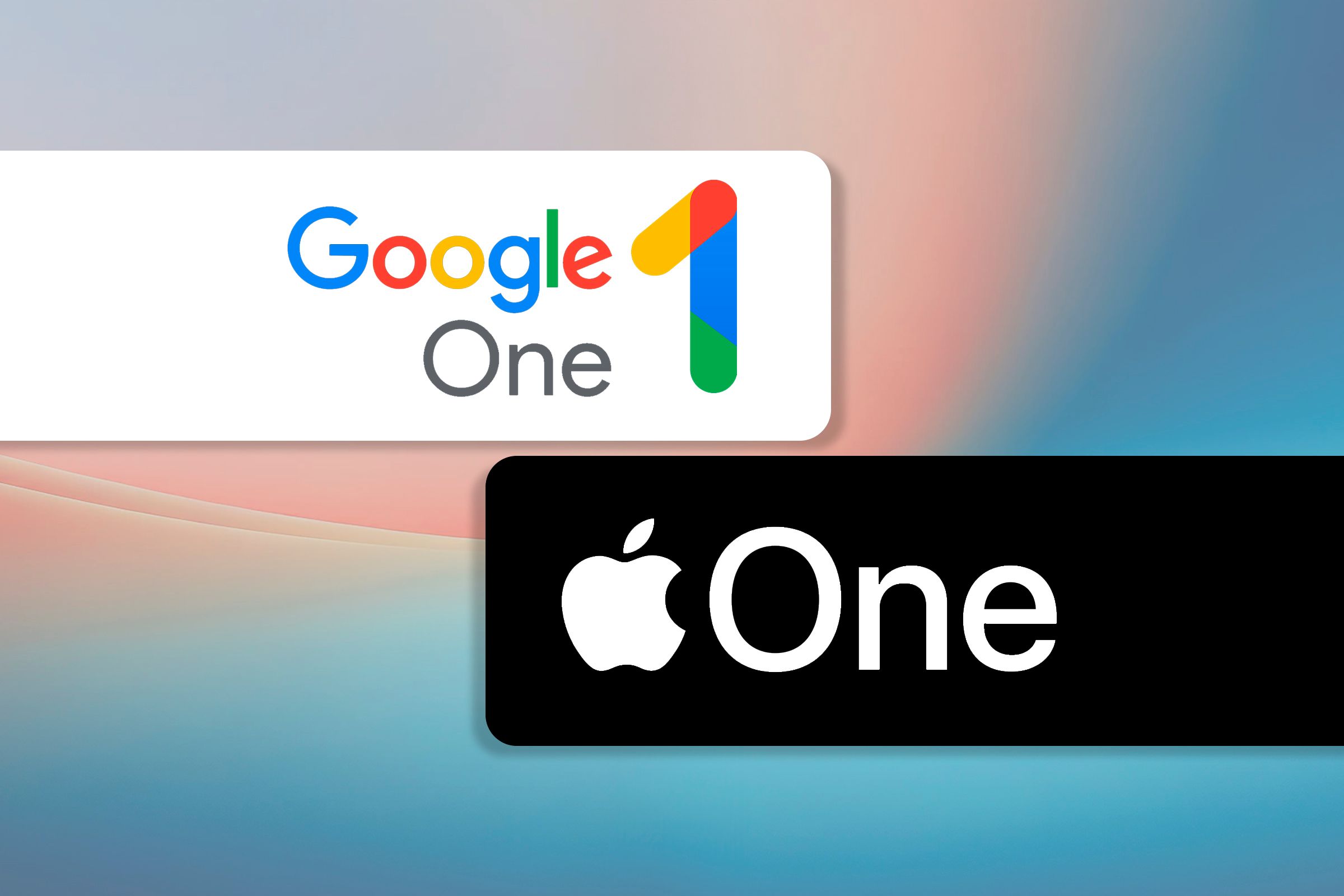 'Google one' logo at the top and 'Apple one' logo at the bottom