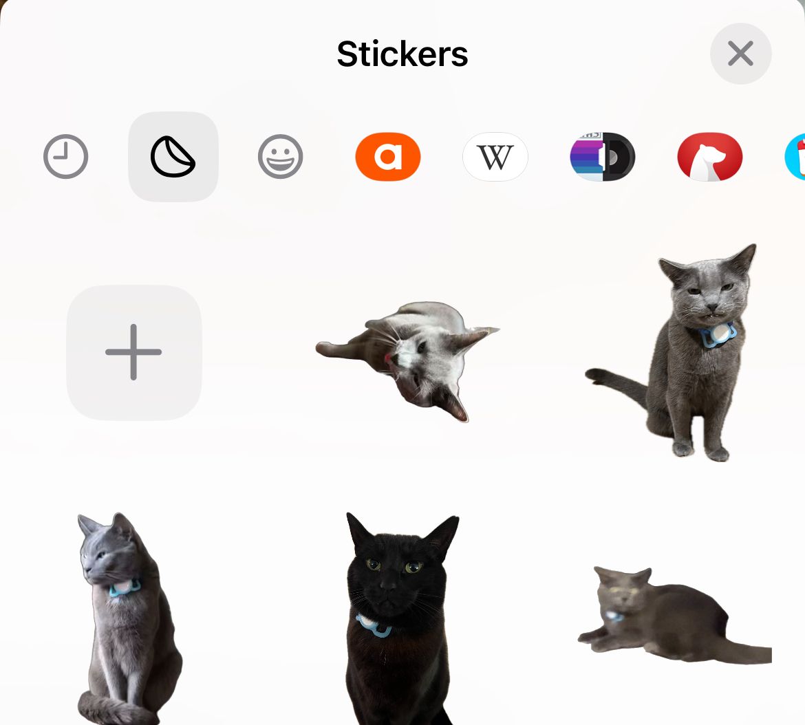 iPhone stickers for use in iMessage.