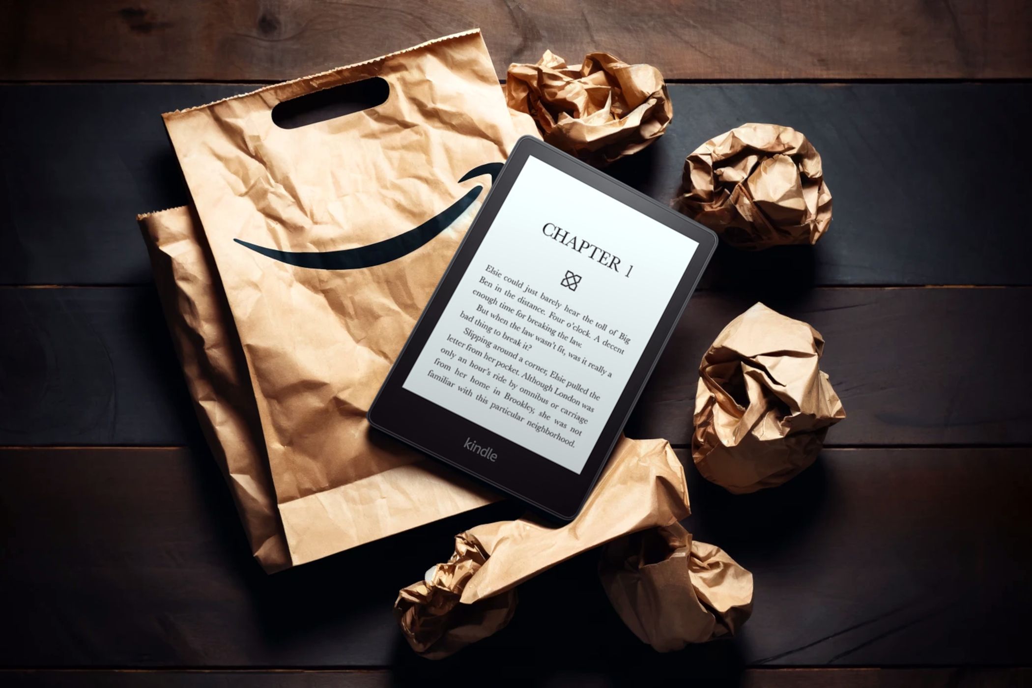 Kindle Paperwhite on Amazon bags.