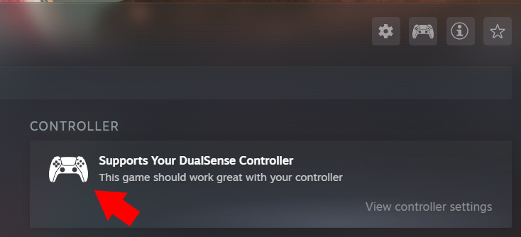 'Controller' compatibility section in Steam game details.