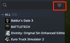 Steam advanced filtering button.