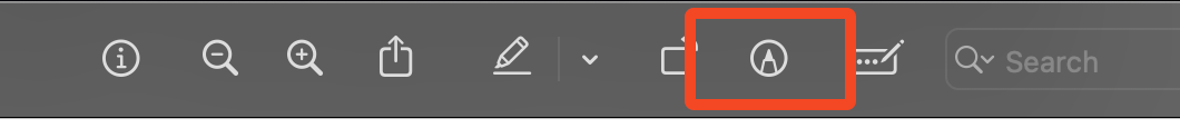 The Show Markup Toolbar button in Preview.