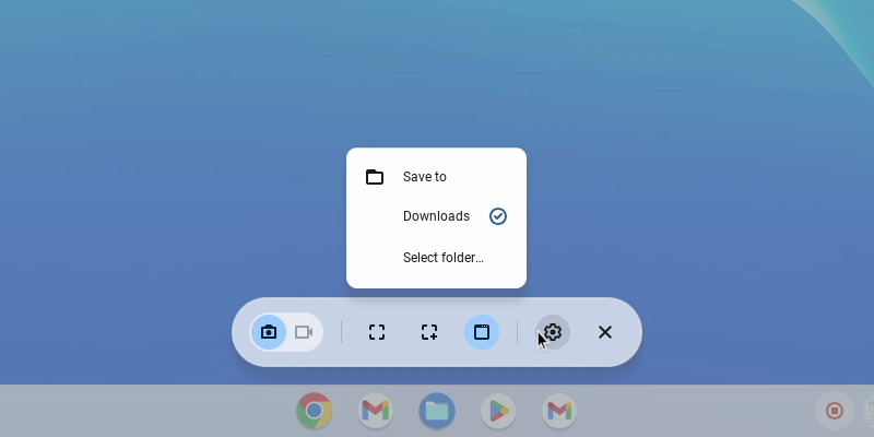 Screenshot of settings menu