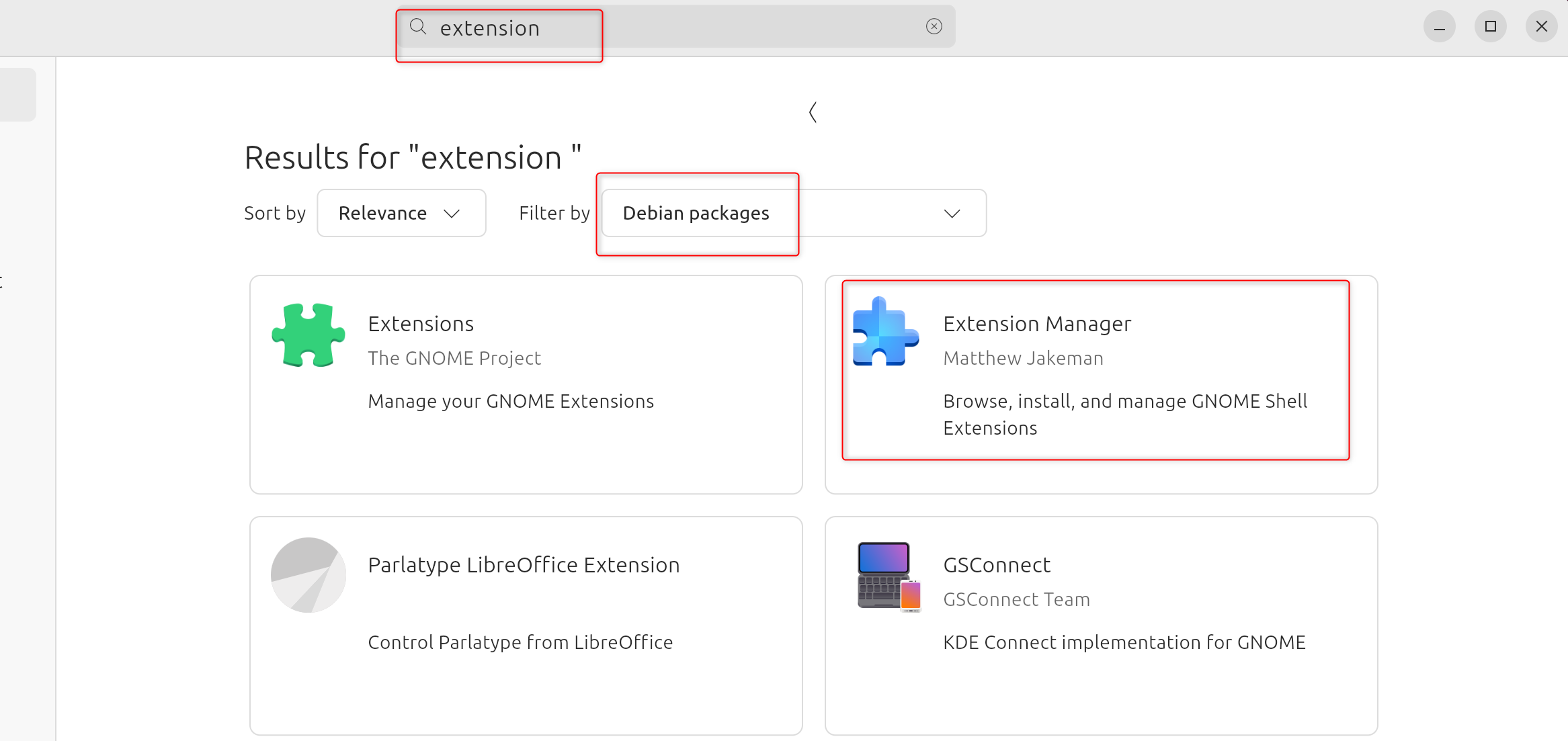 Install Extension Manager from Ubuntu App Store