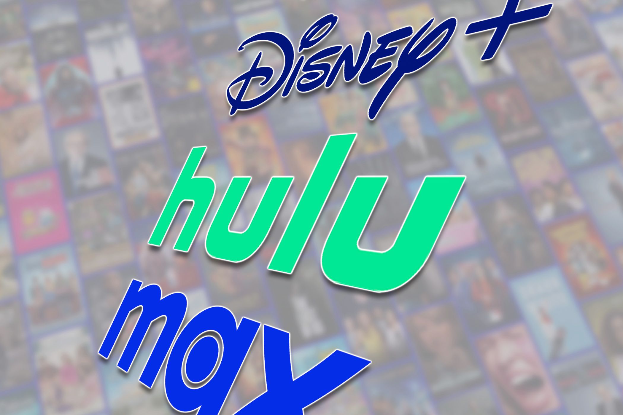 The Disney+, Hulu, and Max logos together.