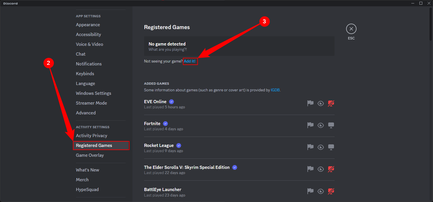 Select 'Registered Games,' then click 'Add It.'