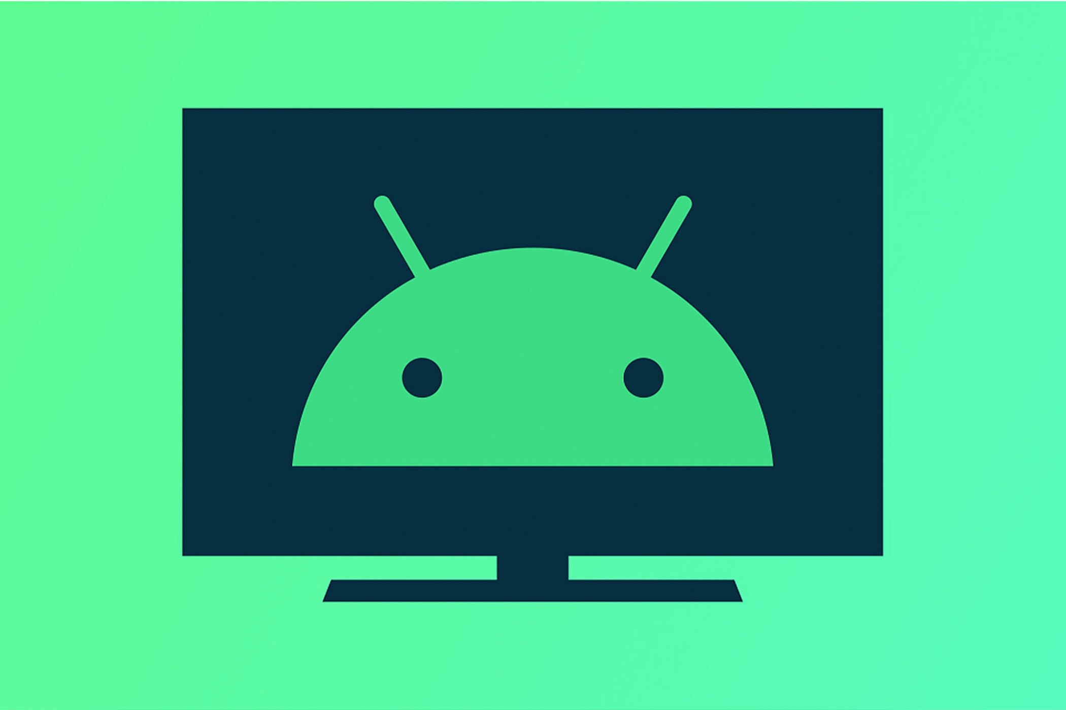 The Android logo on an illustration of a TV.