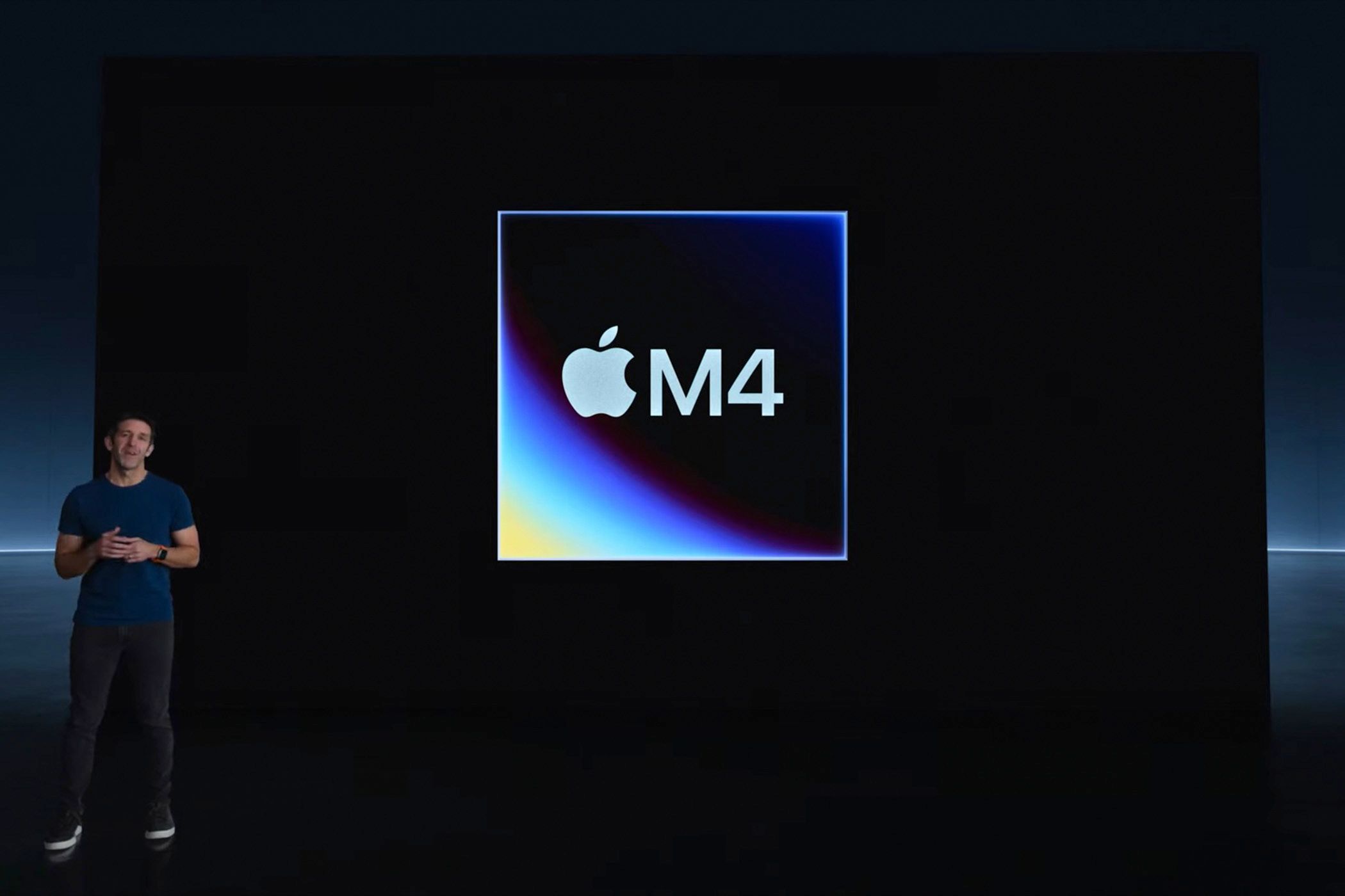 Apple presenting the M4 chipset at its Let Loose hardware event.