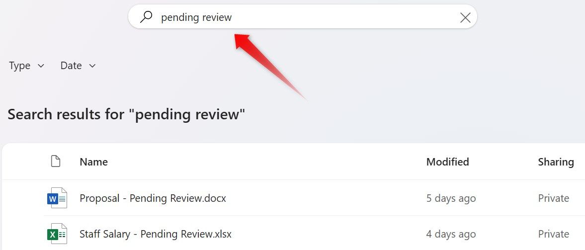 Searching for files having pending review tag.