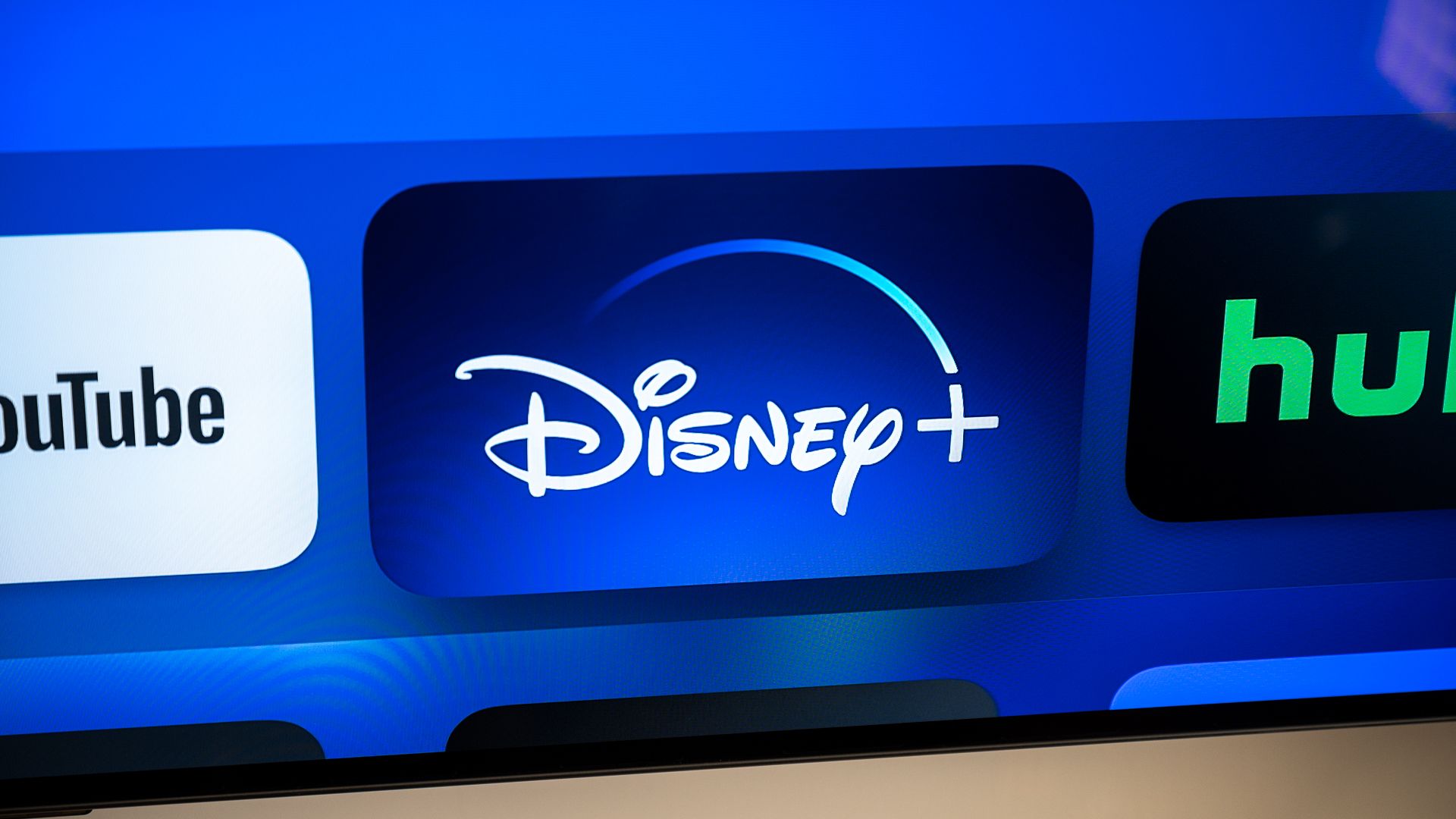 The Disney+ app icon on Apple TV.