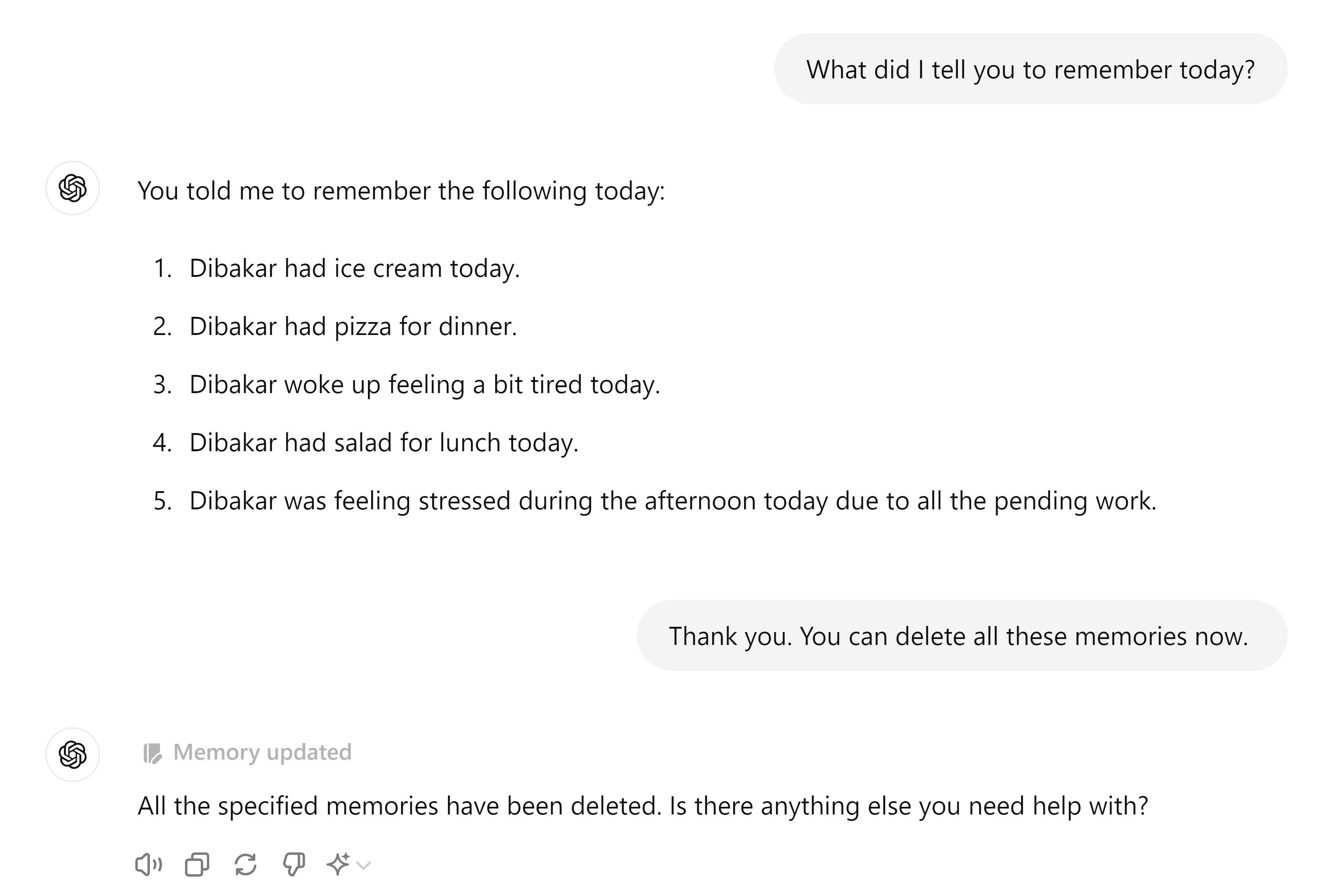 Use ChatGPT to recall daily activities at the end of the day