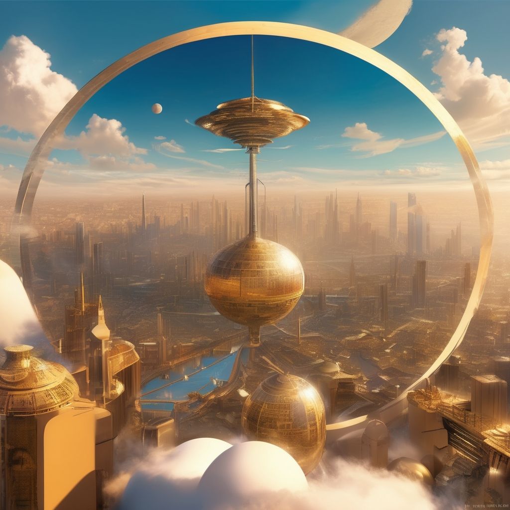 An AI image representation of a floating sky city over Venus