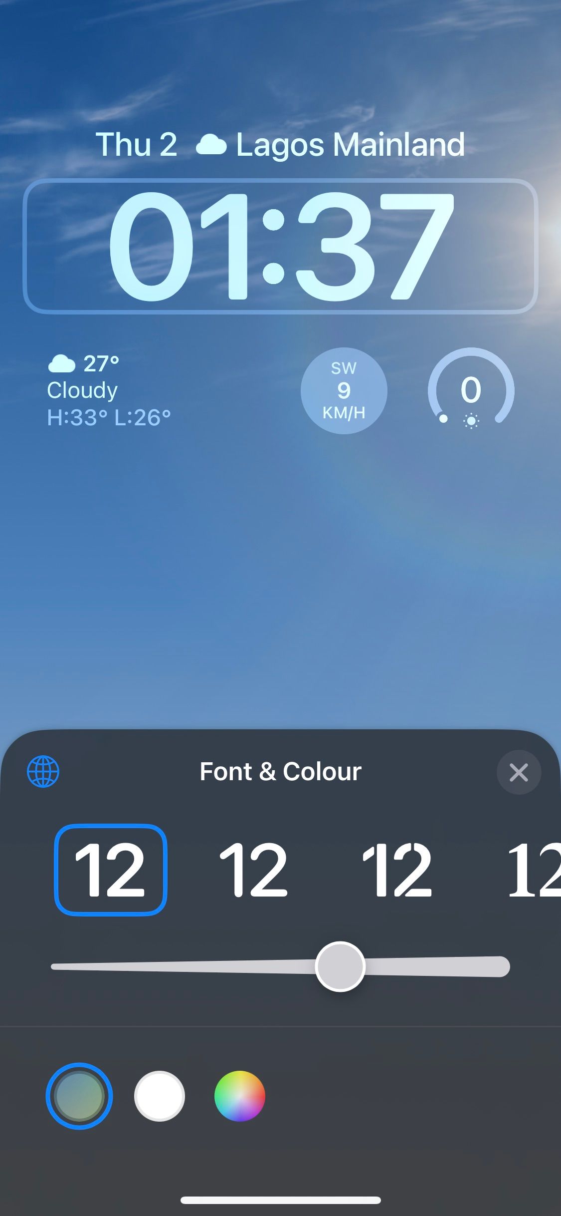 Changing the font and color of the clock on your iPhone Lock Screen.