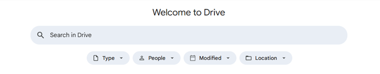 The search function on Google Drive.