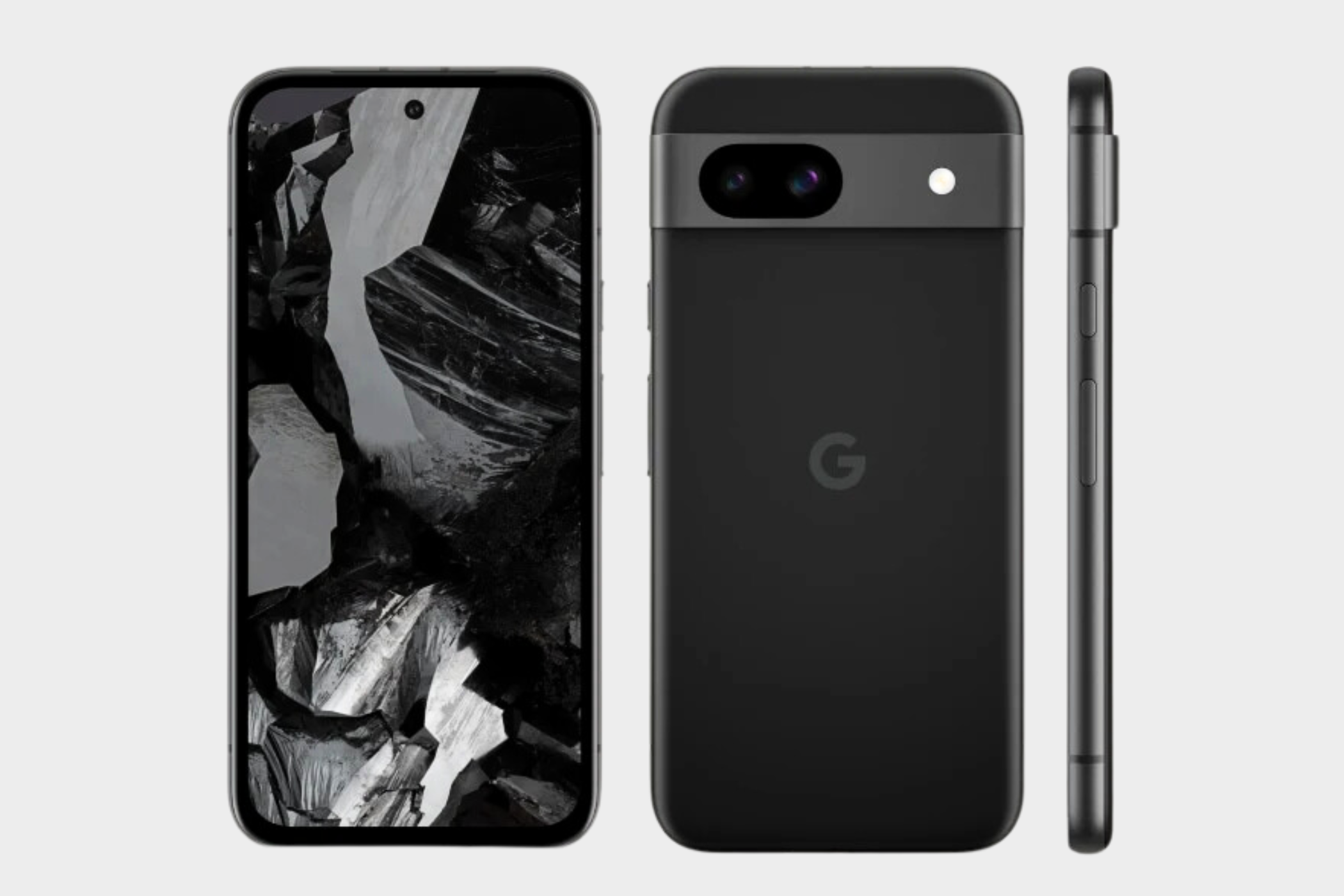Image of the Google Pixel 8a in Obsidian color