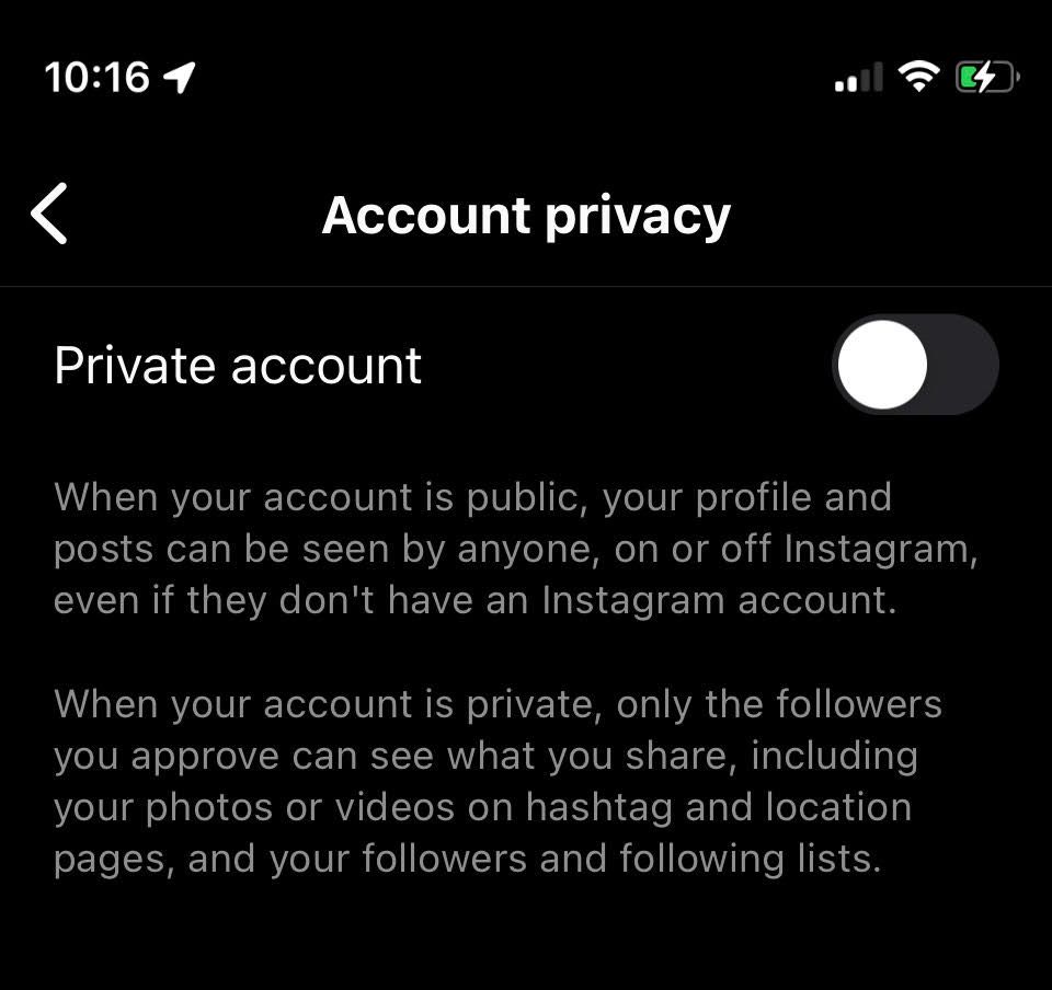 Instagram Private Account Page