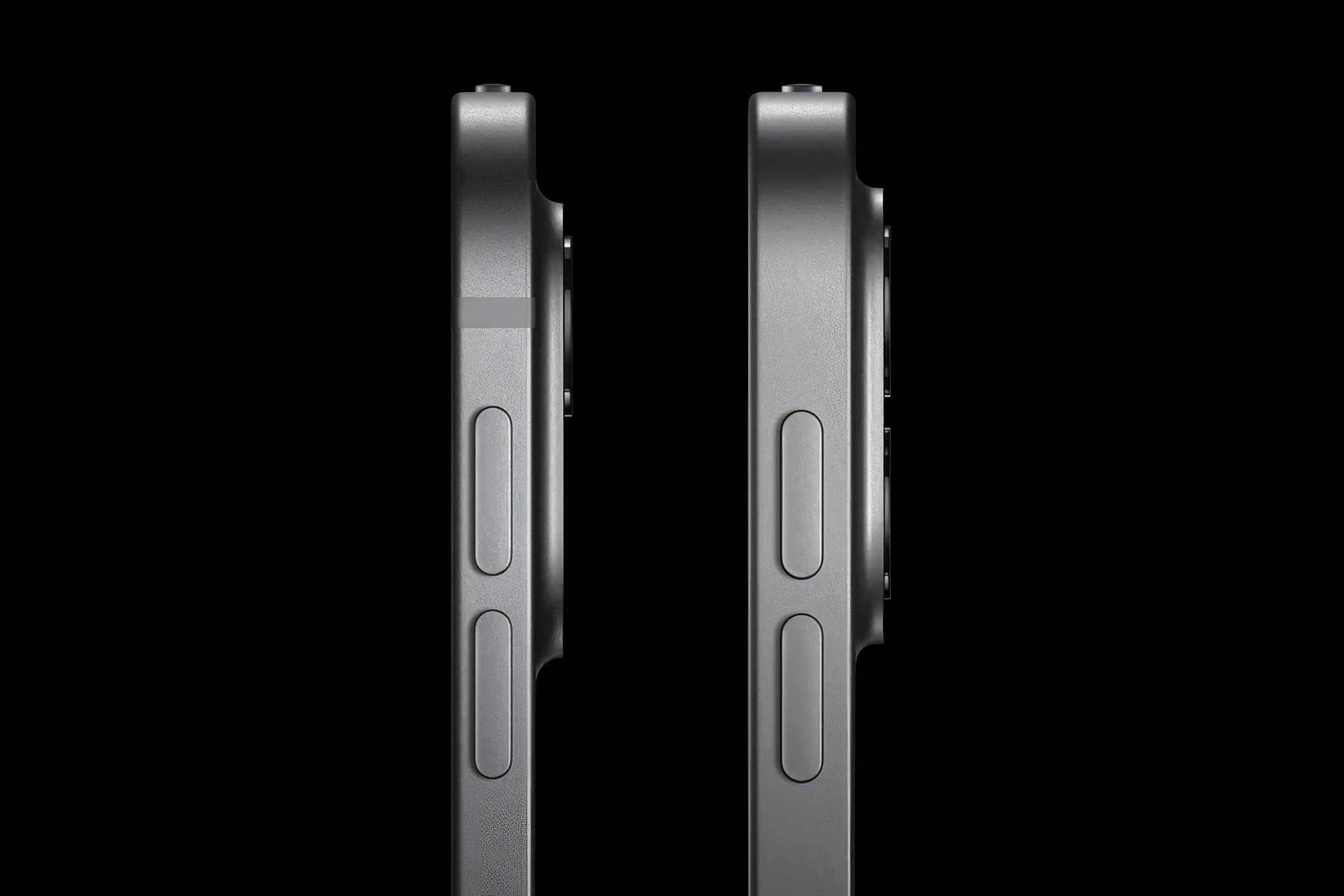 Image of the M4 iPad Pro's on the left and the M2 iPad Pro on the right, comparing their thickness.